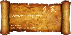 Gácser Brigitta névjegykártya